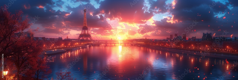 Sunset Celebration at the Eiffel Tower Sunset Celebration at the Eiffel Tower