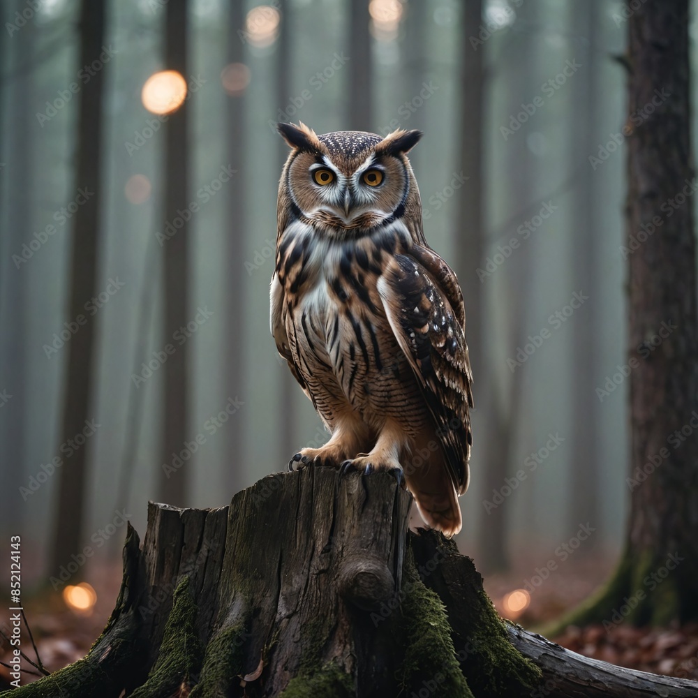 Mystical Owl in Twilight Forest Mystical Owl in Twilight Forest