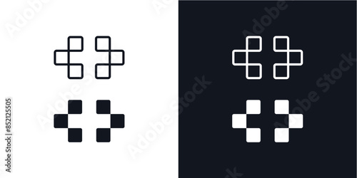 unique digital plus logo, health logo,  set, editable,