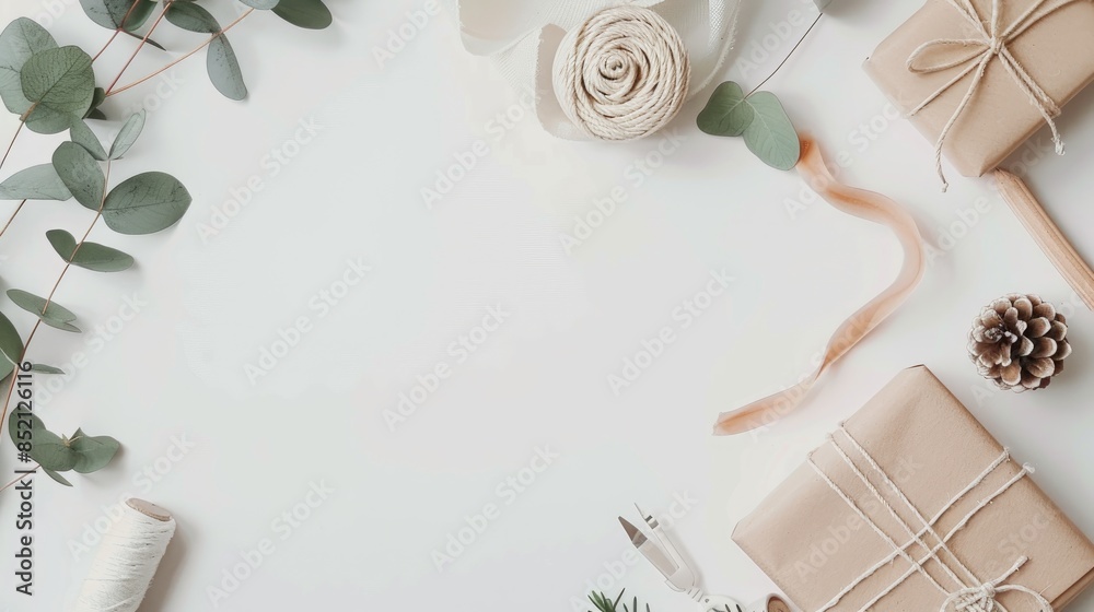Craft supplies on white background for paper projects Craft supplies on white background for paper projects