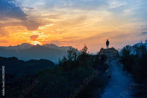 Sunset in the Wall of China, China