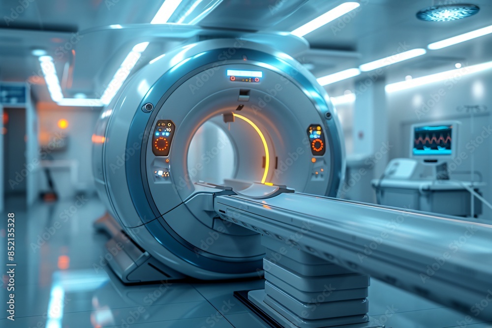 Obraz premium Modern MRI Machine in Hospital