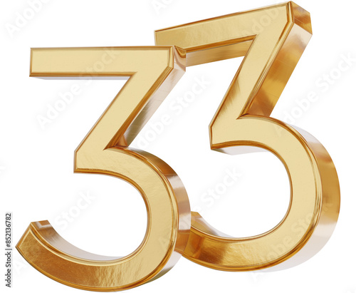 33 golden symbol isolated, ...