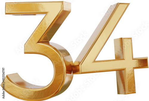 34 golden symbol isolated, ...