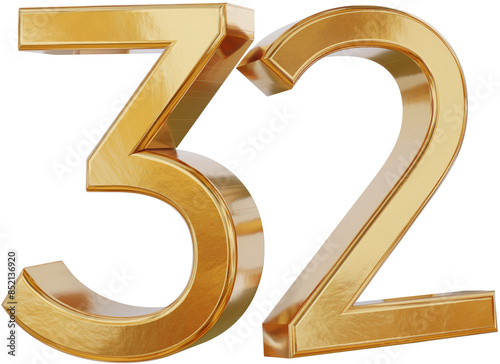32 golden symbol isolated, ...