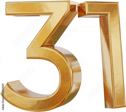 31 golden symbol isolated, ...