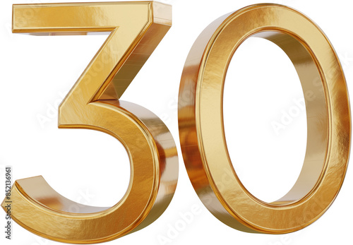 30 golden symbol isolated, ...