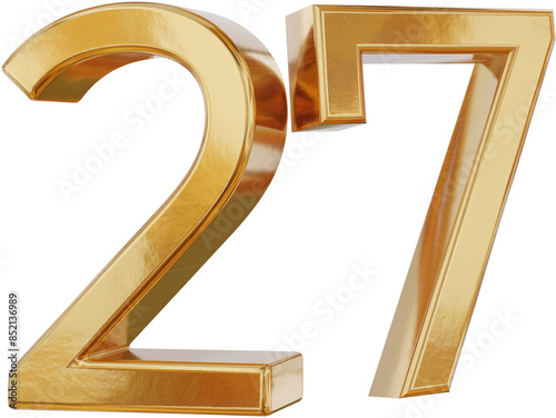 27 golden symbol isolated, ...