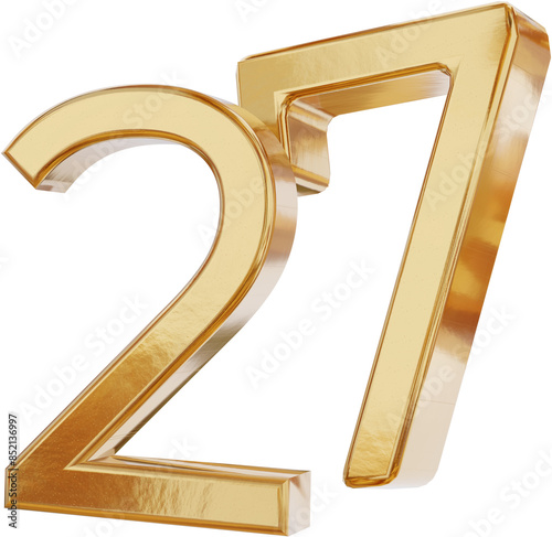 27 golden symbol isolated, ...