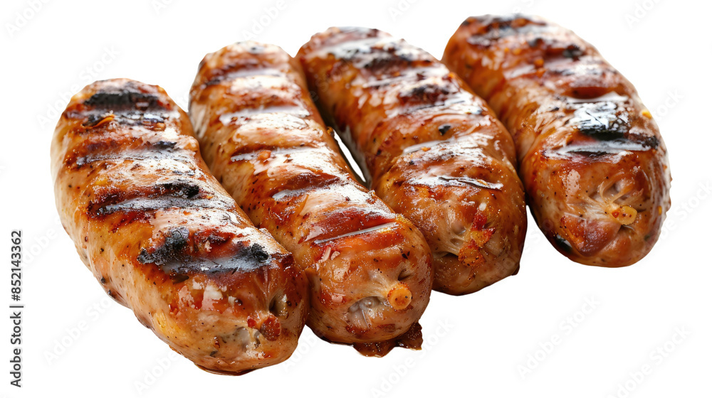 Grilled sausages on a transparent background Grilled sausages on a transparent background