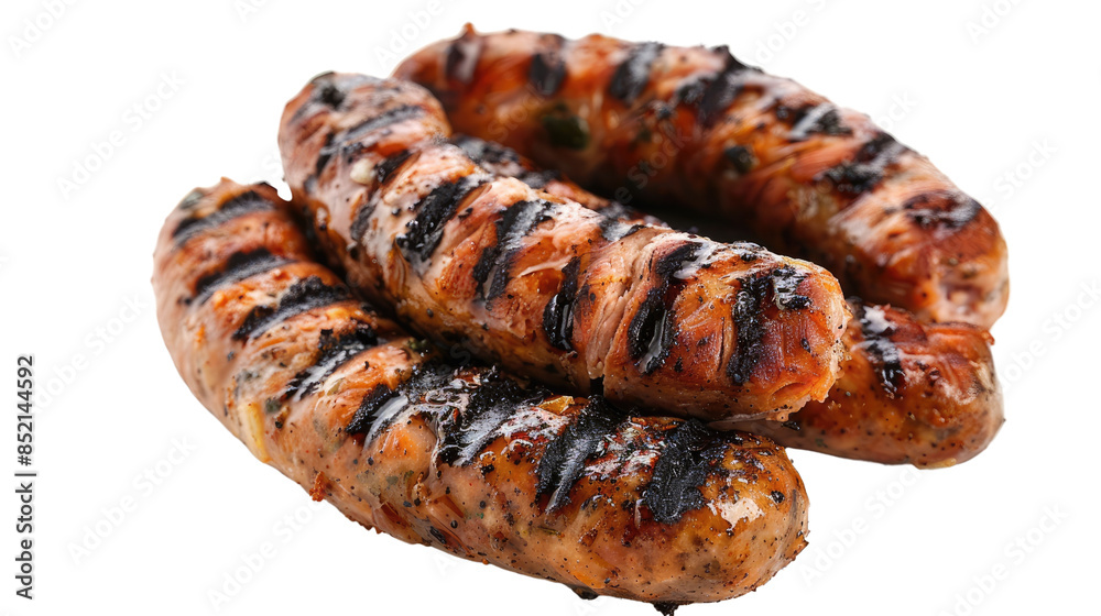 Grilled sausages on a transparent background Grilled sausages on a transparent background