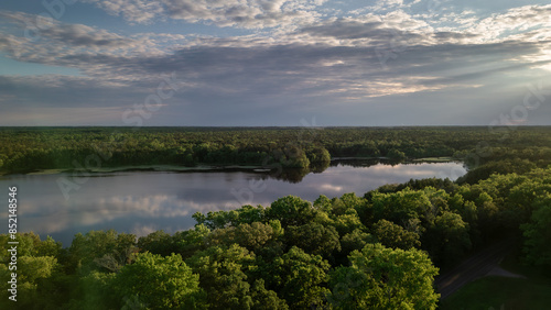 Aerial shot from a drone of Parvin State Park in New Jersey. photo