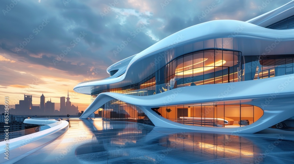 Fototapeta premium Modern Architectural Design with Futuristic Features