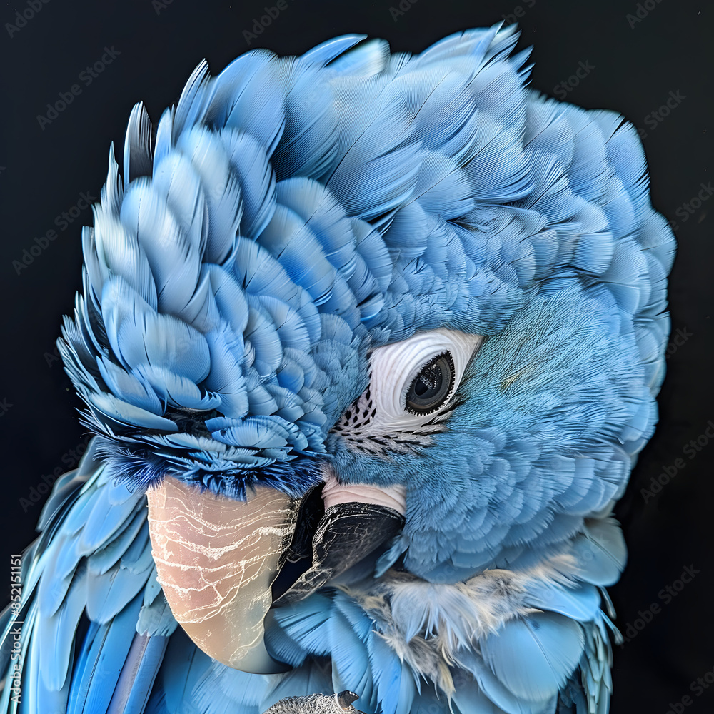 Fototapeta premium Image of a blue macaw being cute