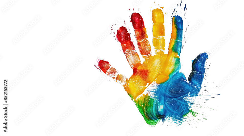 Colorful handprint on a transparent background Colorful handprint on a transparent background