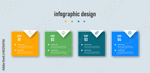 Elegant infographic design presentation business infographic template with 4 options