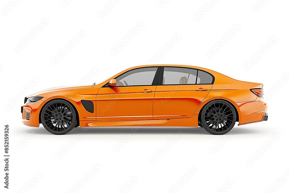Orange car isolated on white background Orange car isolated on white background