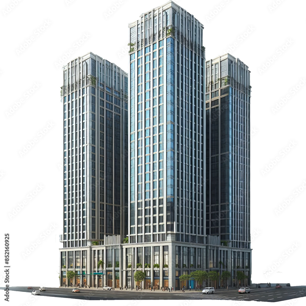 A tall building on a white background A tall building on a white background