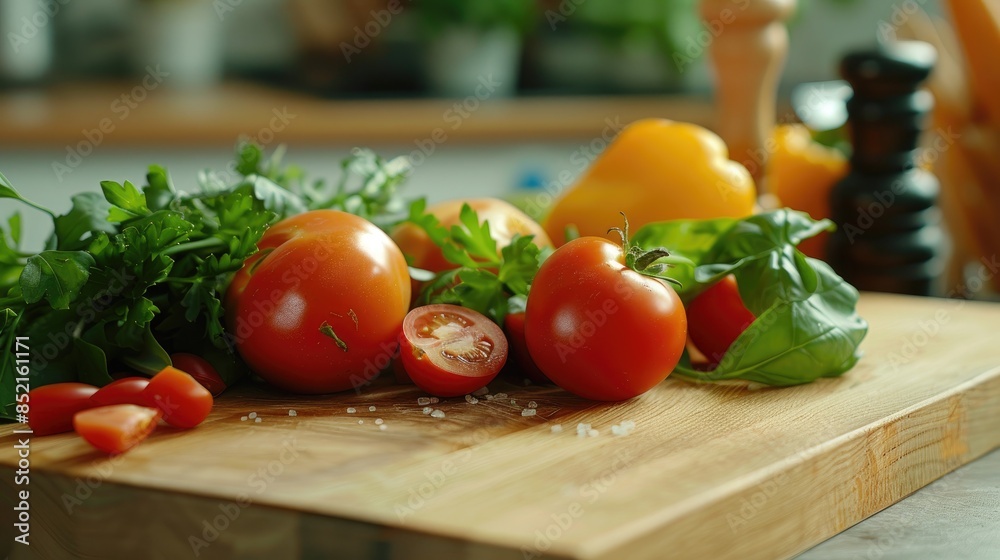 Fresh vegetables on a cutting board Display Setting Fresh vegetables on a cutting board Display Setting