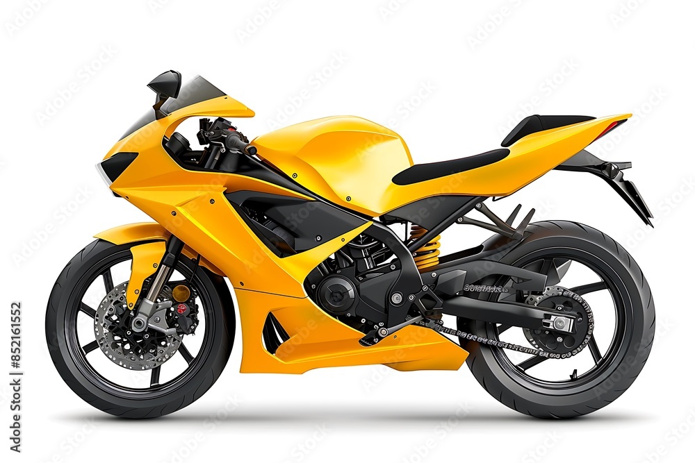 Yellow motorcycle isolated on white background Yellow motorcycle isolated on white background