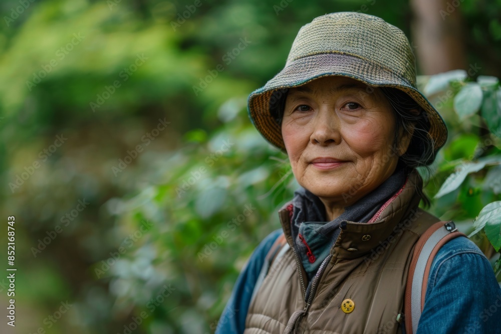 Portrait of a middle aged female landscaping worker Portrait of a middle aged female landscaping worker