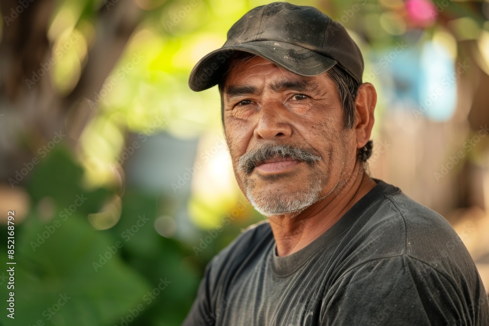 Portrait of a middle aged male landscaping worker Portrait of a middle aged male landscaping worker
