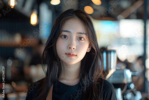 Wallpaper Mural Portrait of a young female barista in a cafe Torontodigital.ca