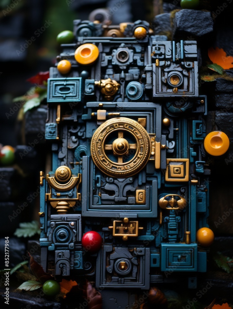 Fototapeta premium a close up of a clock made out of metal