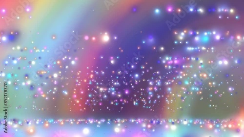 Abstract Glowing Rainbow Stars Motion Background