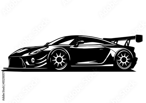 Sports car silhouette , exotic car illustration 