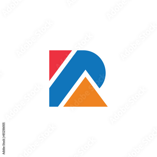 Free Download letter r triangles colorful simple geometric logo vector - GFXLoad
