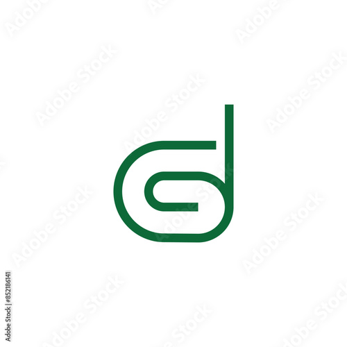 letter gd spiral paper clip simple symbol vector