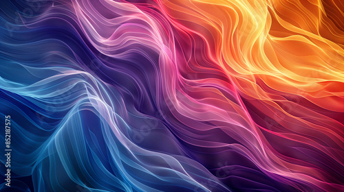 Beautiful colorful pattern of wave wymphony for background, AI generative
