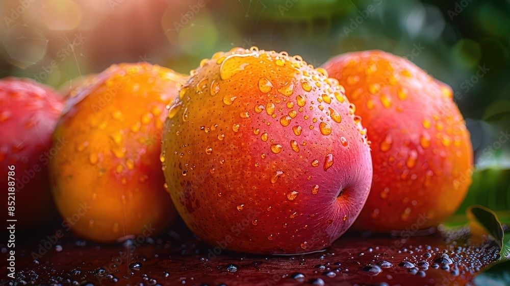 Food background of Variety of fresh ripe Mango Fruits at the spanish weekly Market. Food background of Variety of fresh ripe Mango Fruits at the spanish weekly Market.