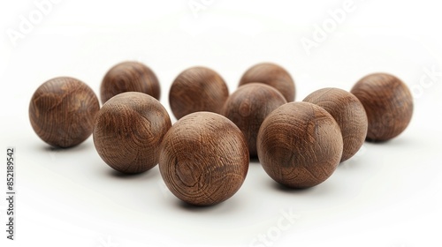 Wooden balls isolated on a white background