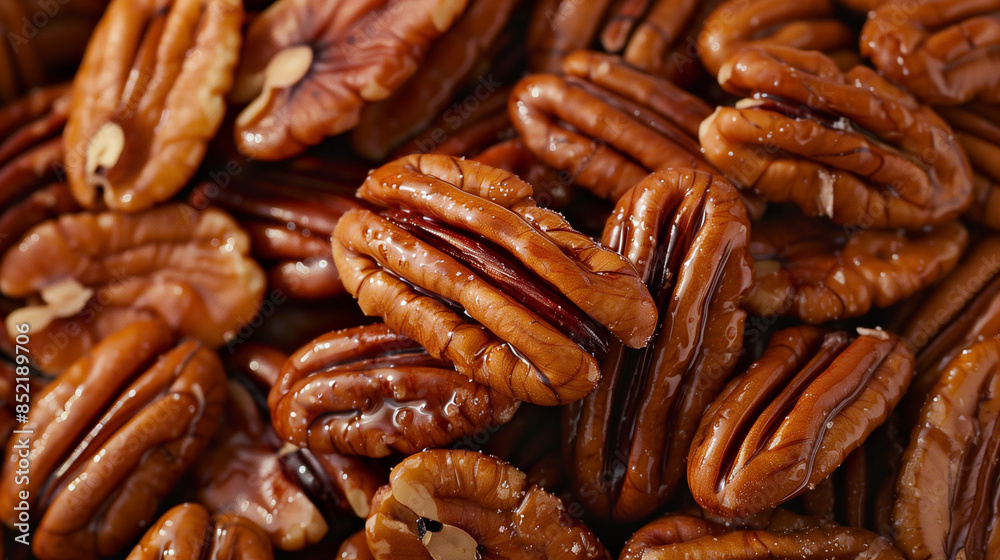 Obraz premium Caramel Syrup Pecan Nuts