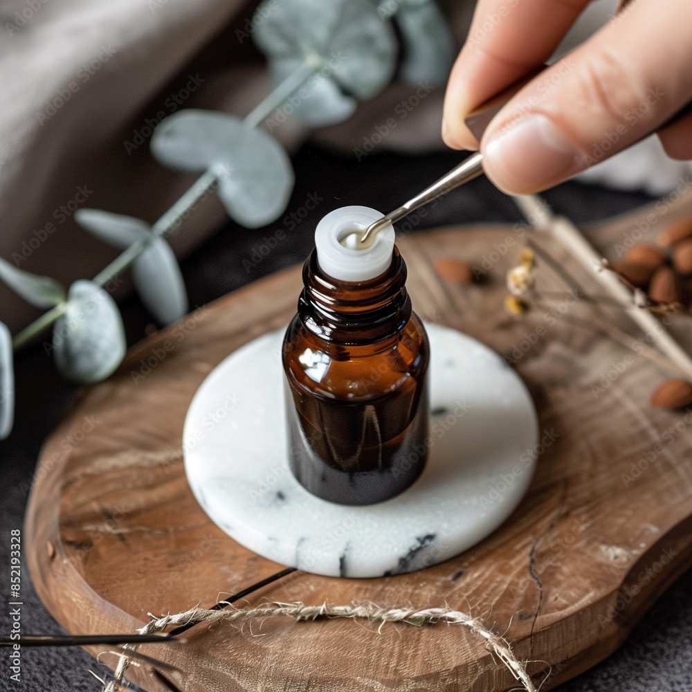 Eucalyptus Oil Elegance with a Marble Spatula Eucalyptus Oil Elegance with a Marble Spatula