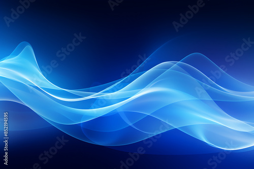 Abstract blue background with smooth lines, futuristic wavy illustration. Vector design