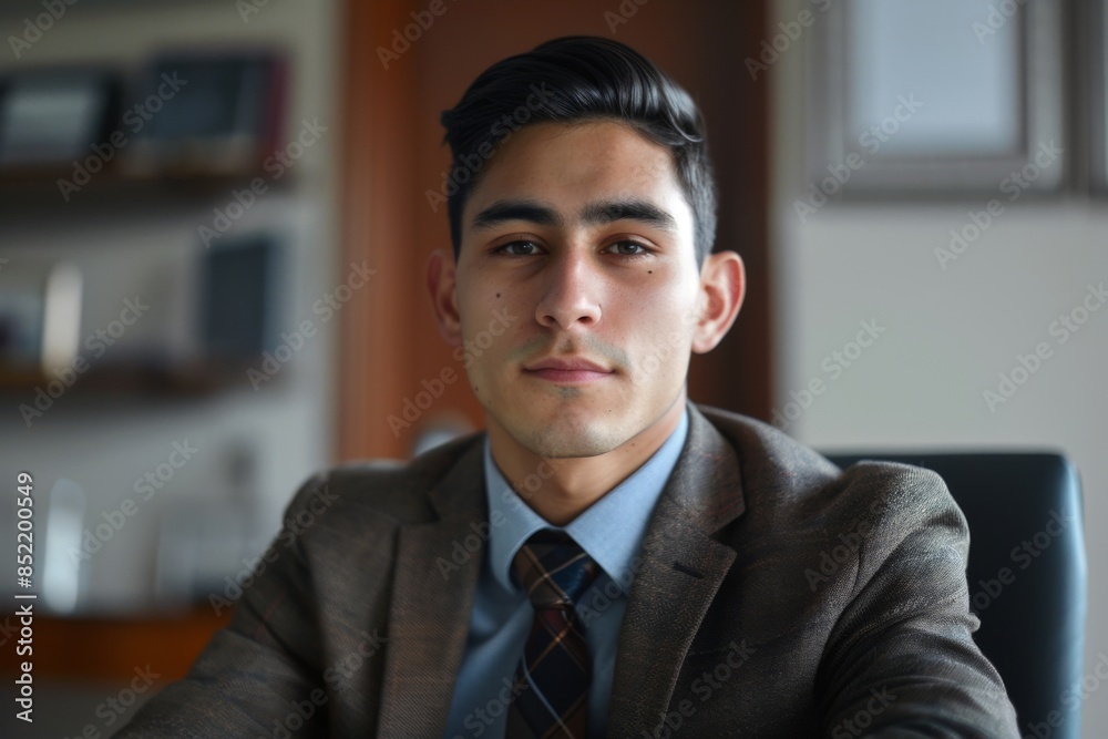 Portrait of a young male accountant in office Portrait of a young male accountant in office
