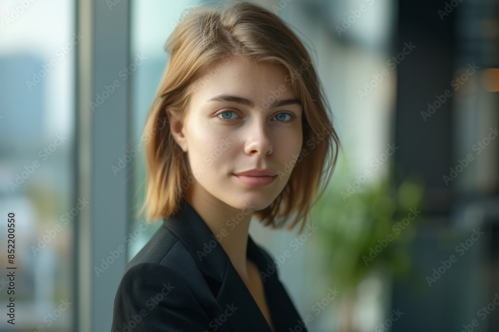 Portrait of a young female accountant in office Portrait of a young female accountant in office