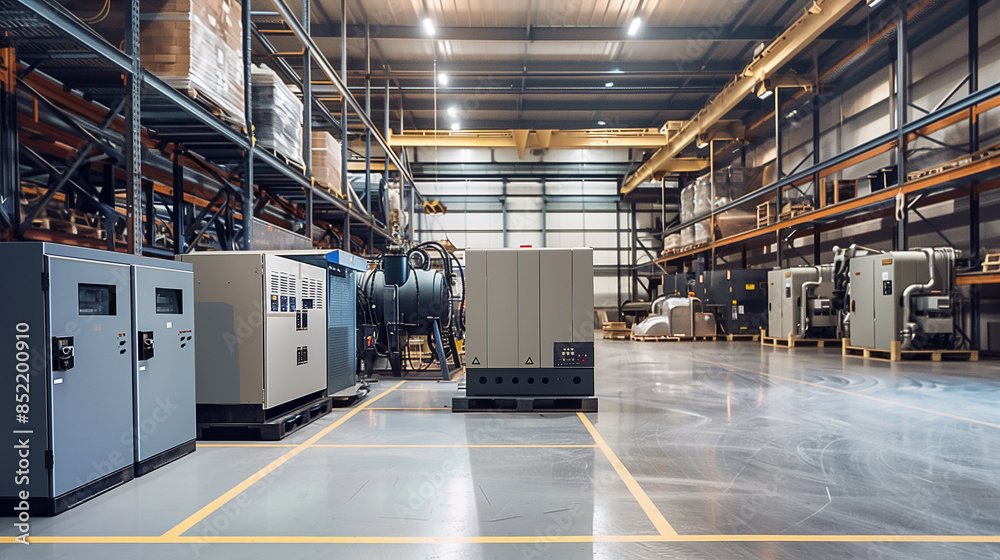 Fototapeta premium modern generators in a warehouse 