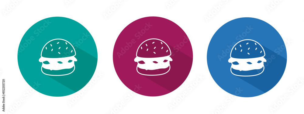 Icon for burger vector illustration in flat. Icon for burger vector illustration in flat.