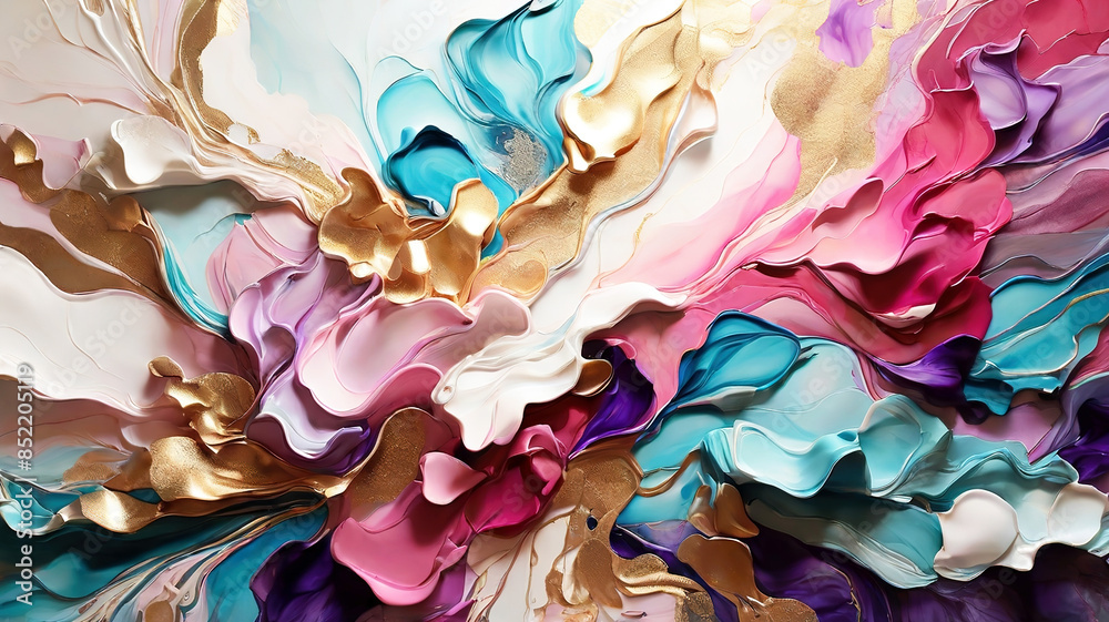 3d ink painting of shimmering liquid