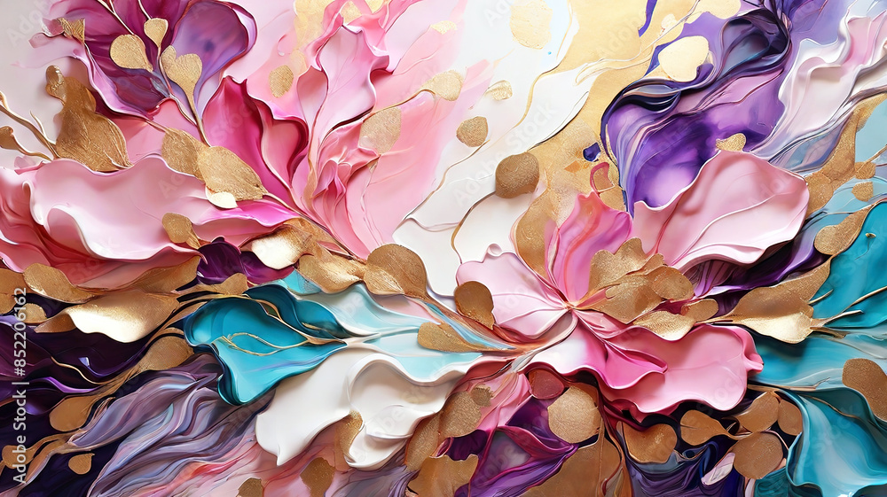 3d ink painting of shimmering liquid