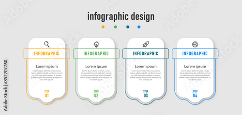 Business infographics template. timeline with 4 steps, options. can be used for workflow diagram, info chart, web design. vector illustration.