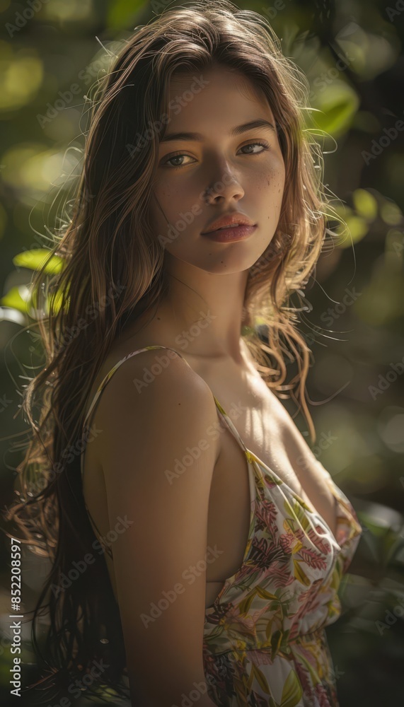 Full body image of a splendid 18 years old Venezuelan woman looking at camera Full body image of a splendid 18 years old Venezuelan woman looking at camera