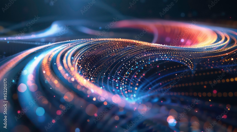 A spiraling sound wave dances through vibrant lines, capturing the rhythm and energy of a musical journey A spiraling sound wave dances through vibrant lines, capturing the rhythm and energy of a musical journey