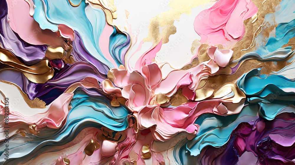 3d ink painting of shimmering liquid