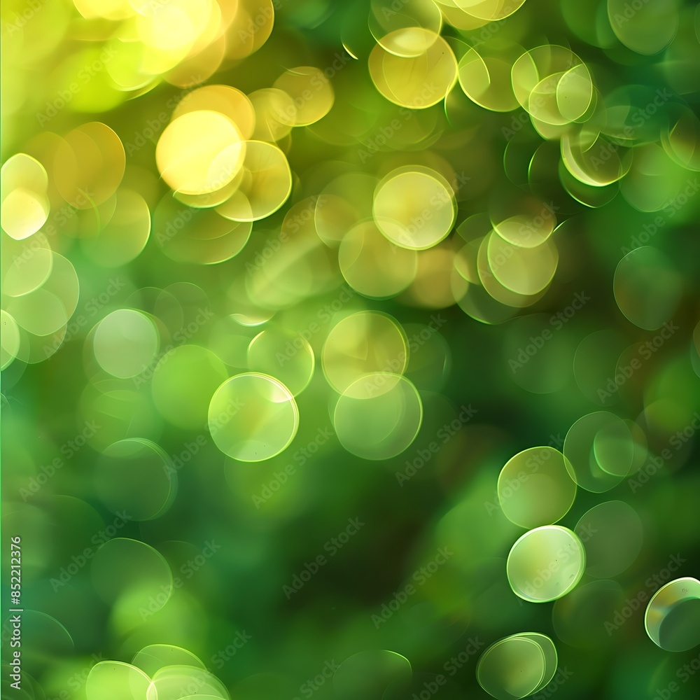 Obraz premium A blurry green and yellow lights. Green Blur Background