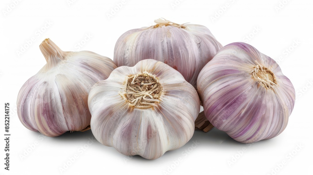 Obraz premium fresh garlic cloves isolated on white background highresolution digital photo